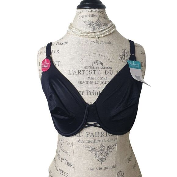 Vanity Fair Womens 40C Black Underwire Side & Back Smoothing Full Coverage Style - Picture 2 of 8